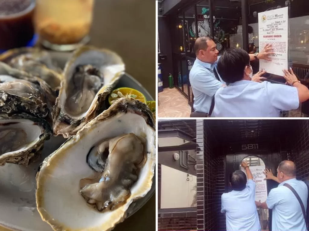 Oyster bar in Makati ordered closed by Makati City BPLO for alleged